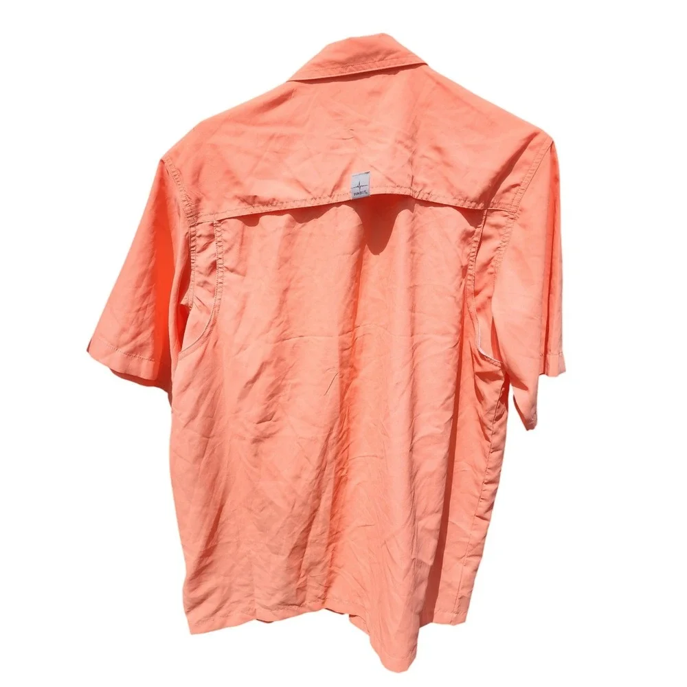 Habit Mens Fishing Shirt Short Sleeve UPF 40+ Vented Coral Fresh Salmon TS10479
